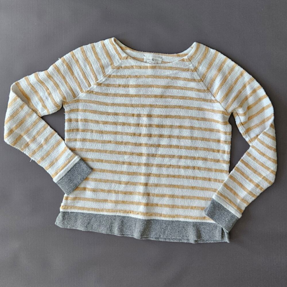 Lou & Grey Towel Knit Stripe Beach Sweatshirt sz XS